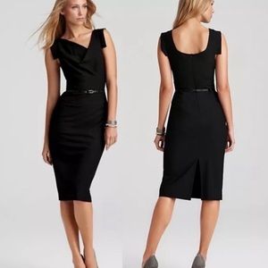 BLACK HALO | Jackie O Midi Sheath Dress Celebrity Favorite Medium Black